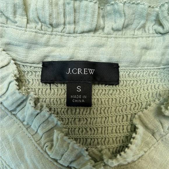 J.Crew Garden Soft Gauze Cotton Light Safe Green Button Sleeveless Top Sz Small - Picture 3 of 6